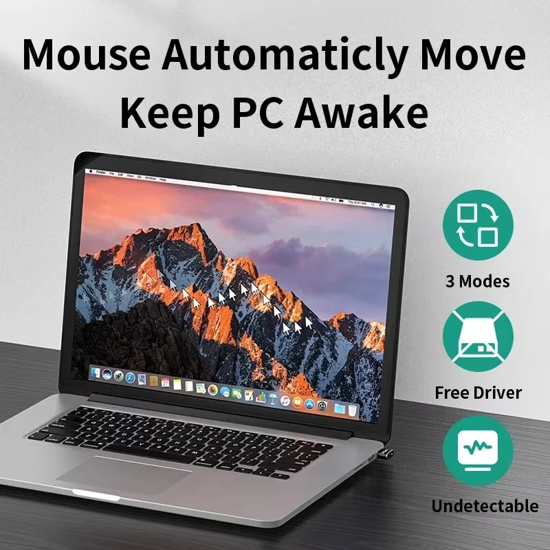 Unnlink USB Mouse Jiggle, Undetectable Mouse Mover, Automatic Keeps Computer Awake, Simulate Mouse