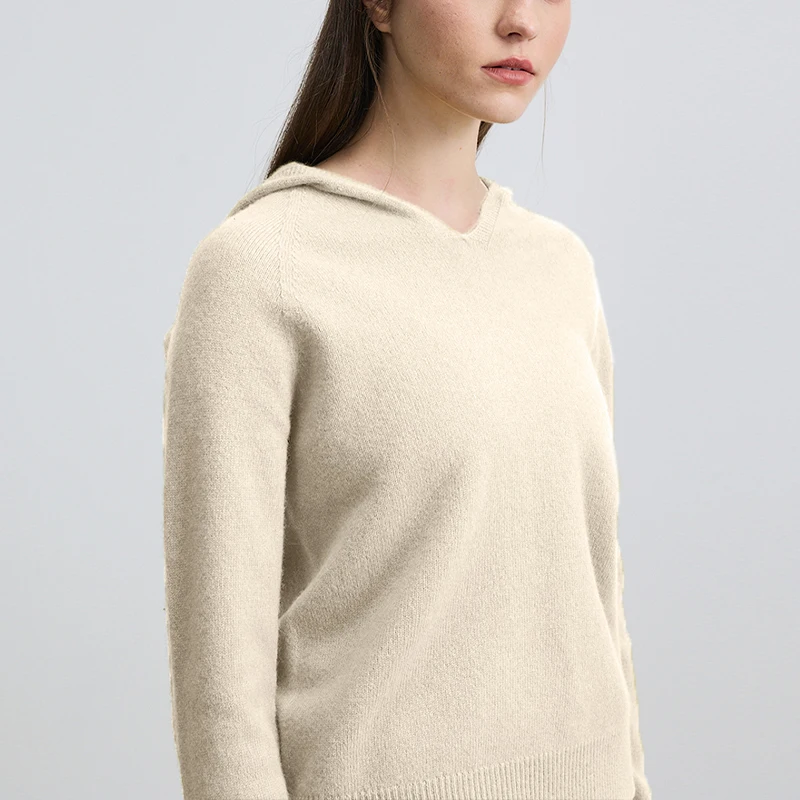 100% الصوف المرأة الخريف الشتاء سترة بلون طويلة الأكمام قناع السترة مرونة لينة عادية مريحة سيدة البلوزات #2