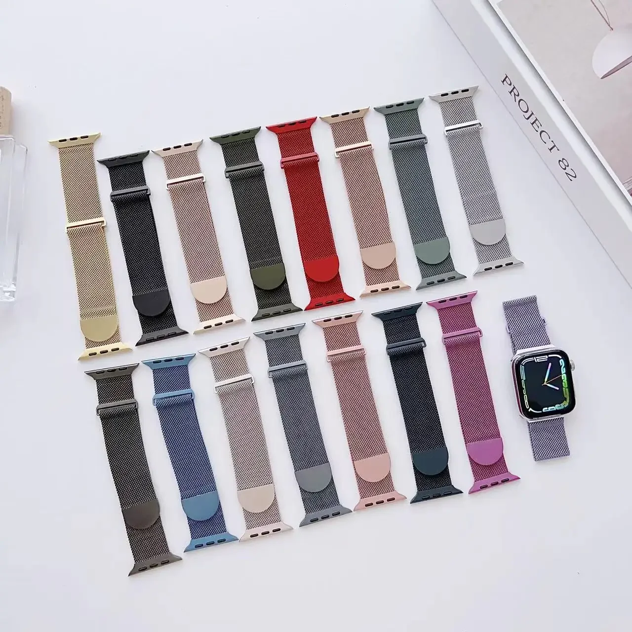 Milanese Loop Metal Strap For Apple Watch Band Ultra 49mm 10 9 8 7 45mm 41mm 42mm 46mm Magnetic Bracelet iWatch 6 5 4 SE Belt