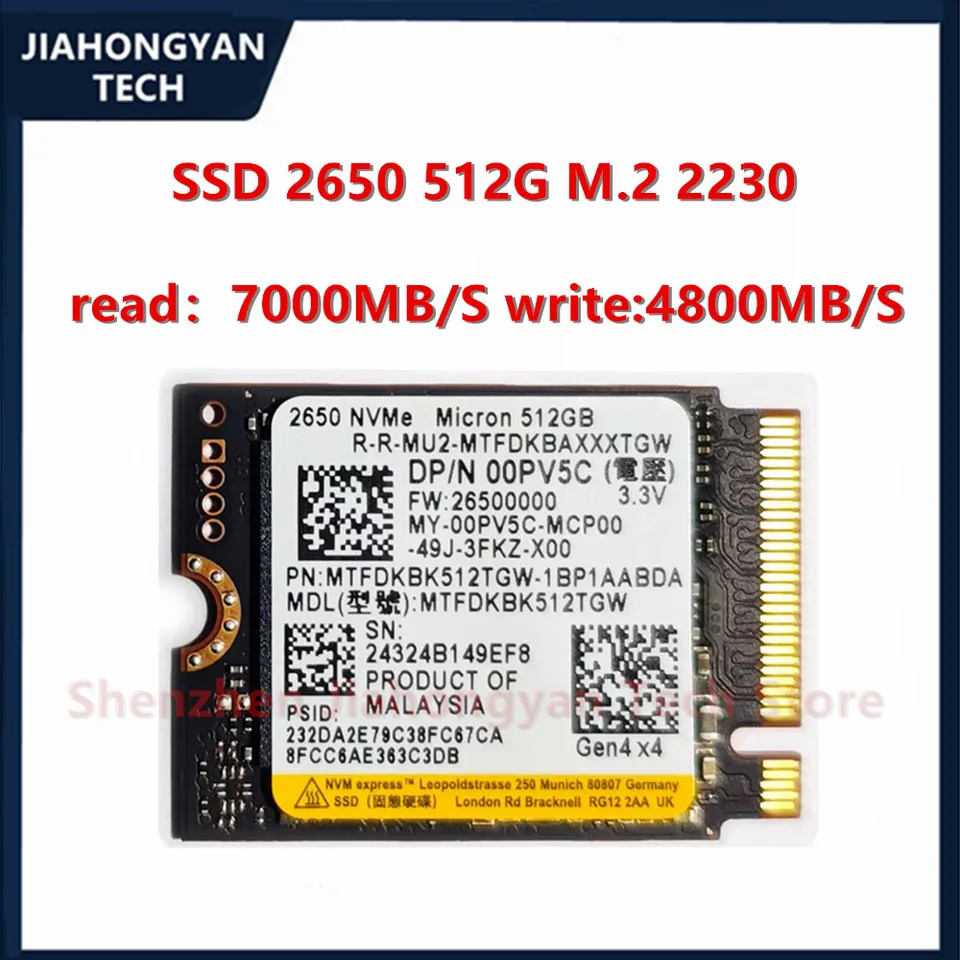 Original SSD For Micron 2650 512G 1TB PCIe 4.0 M.2 2230 NVME Solid