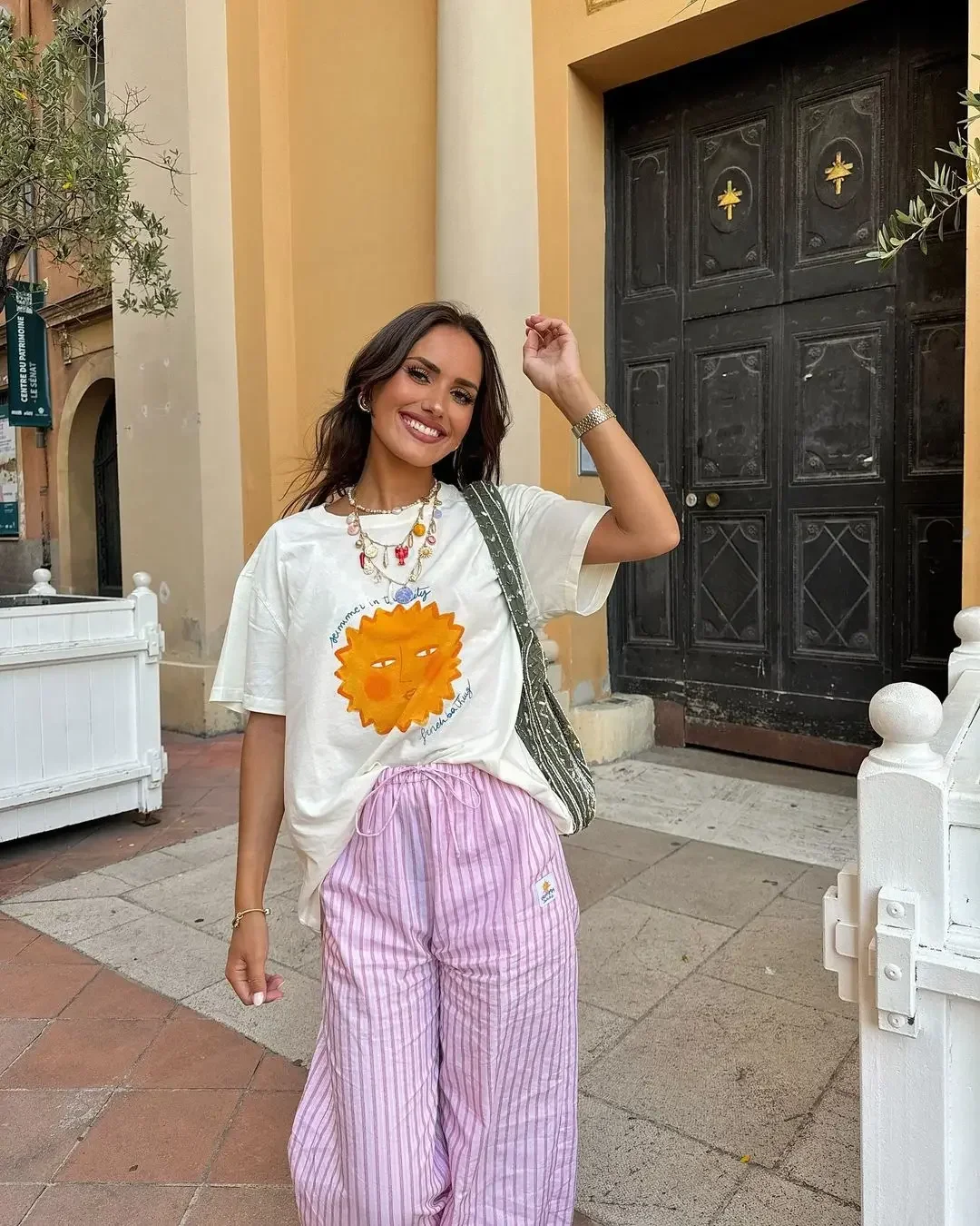 Women's Sun Graphic Cotton T-Shirt - Oversized Y2K Casual Top