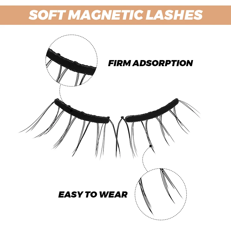 Magnetische Wimpern wasserdicht magnetisches Set natürliche falsche Wimpern weiche magnetische Wimpern magnetische Wimpern Set Pinzette Make-up – Detail 2