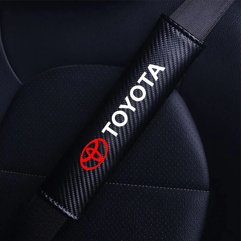 

For Toyota TRD Corolla CHR Yaris Auris Rav4 Hilux Prius Avalon CROWN Accessories Carbon fiber seat belt shoulder cover for cars