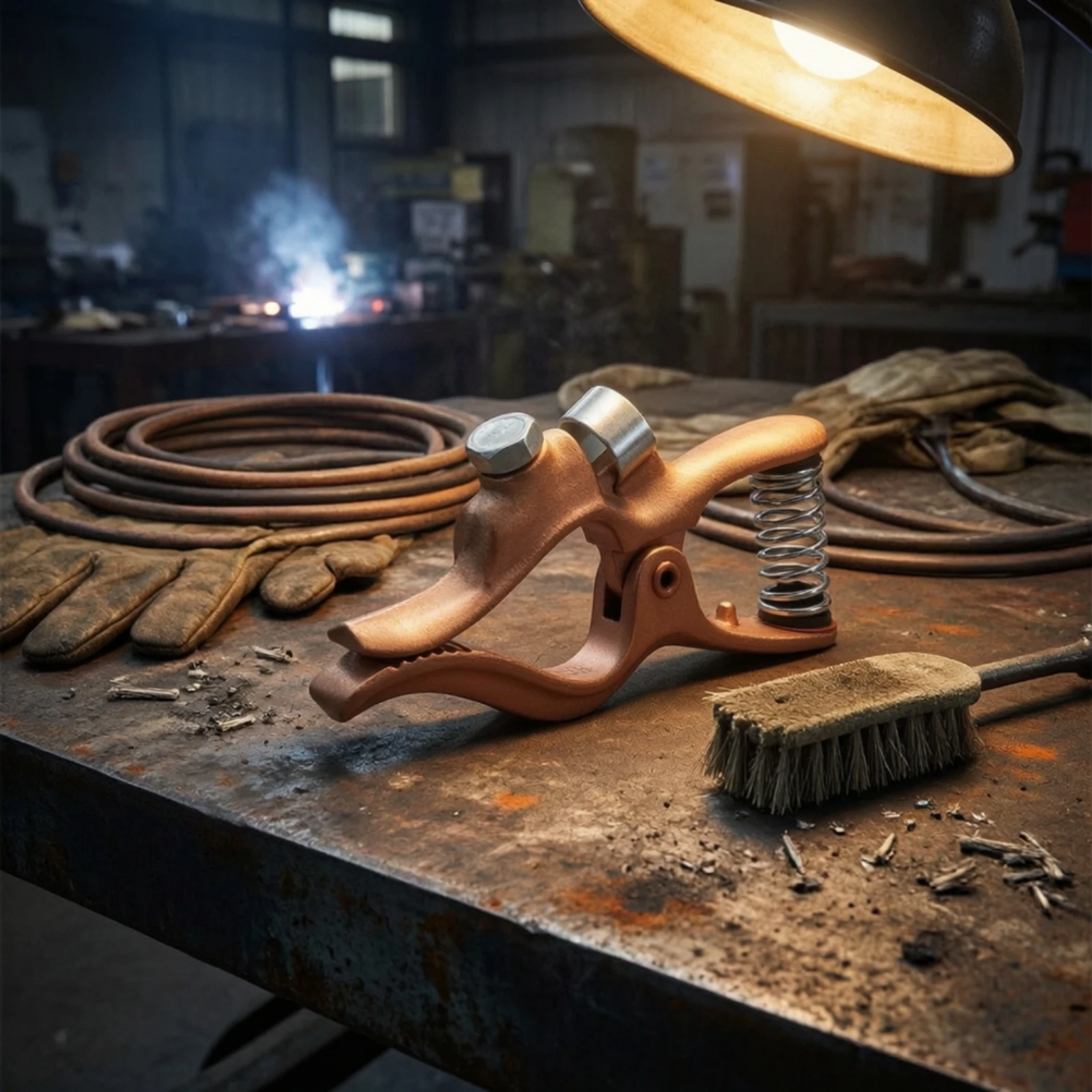 Metalwork Ground Clamp Heavy-Duty Welder Grounding Clamp High Conductivity Secure for Welders, Workshops, Garages