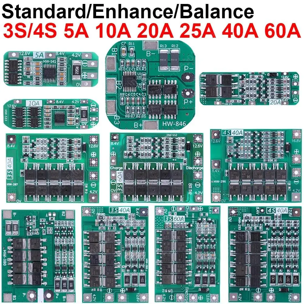 3S 4S 20A 40A 60A ładowarka akumulatorów litowych litowo-jonowa płyta ochronna 18650 BMS silnik do wiertarki 11.1V 12.6V/14.8V 16.8V zwiększenie/równowaga