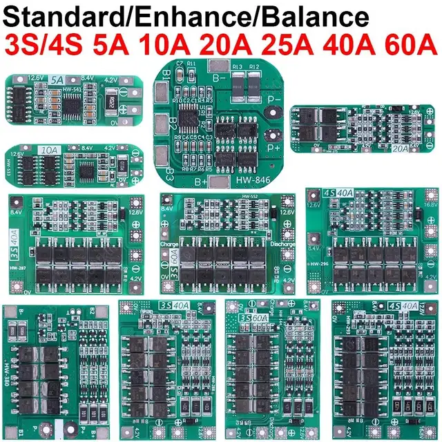 3S 4S 20A 40A 60A ładowarka akumulatorów litowych litowo-jonowa płyta ochronna 18650 BMS silnik do wiertarki 11.1V 12.6V/14.8V 16.8V zwiększenie/równowaga