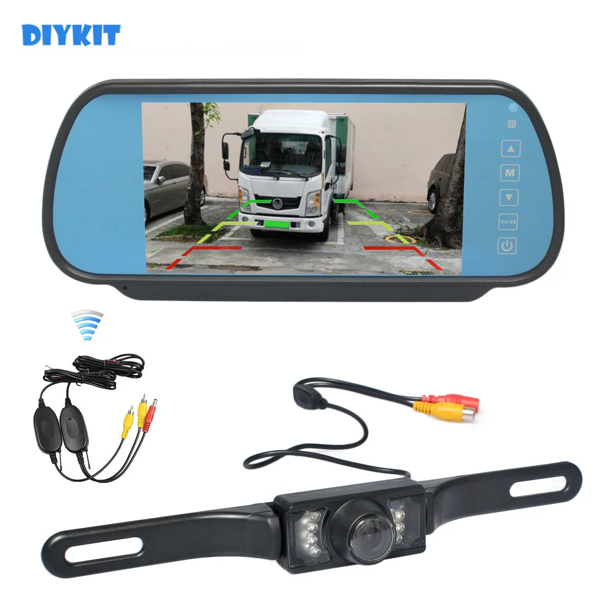 

DIYKIT Wireless 7" Car Rear View Mirror Monitor Parking System IR Night Vision HD Rear View Car Camera