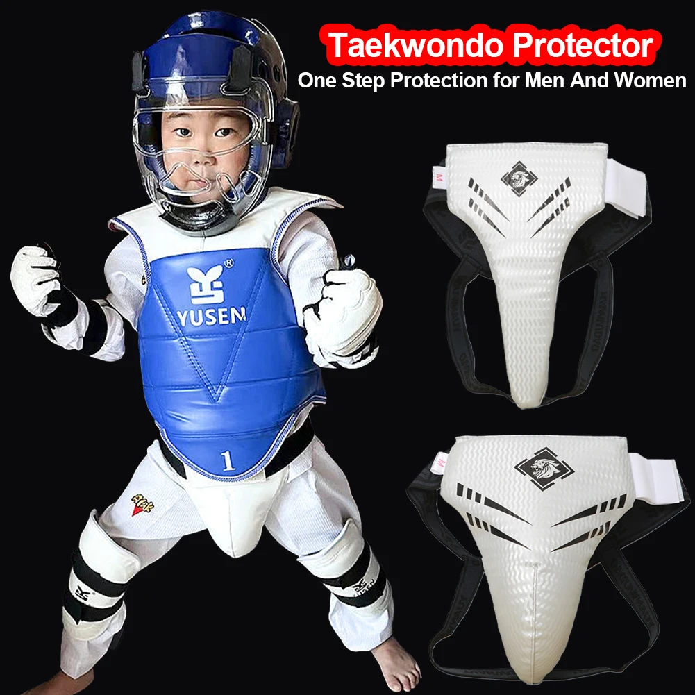 High Quality White Taekwondo Groin Guard Protector Men Women Child Crotch Protector Kicking Boxing Karate High Quality Support