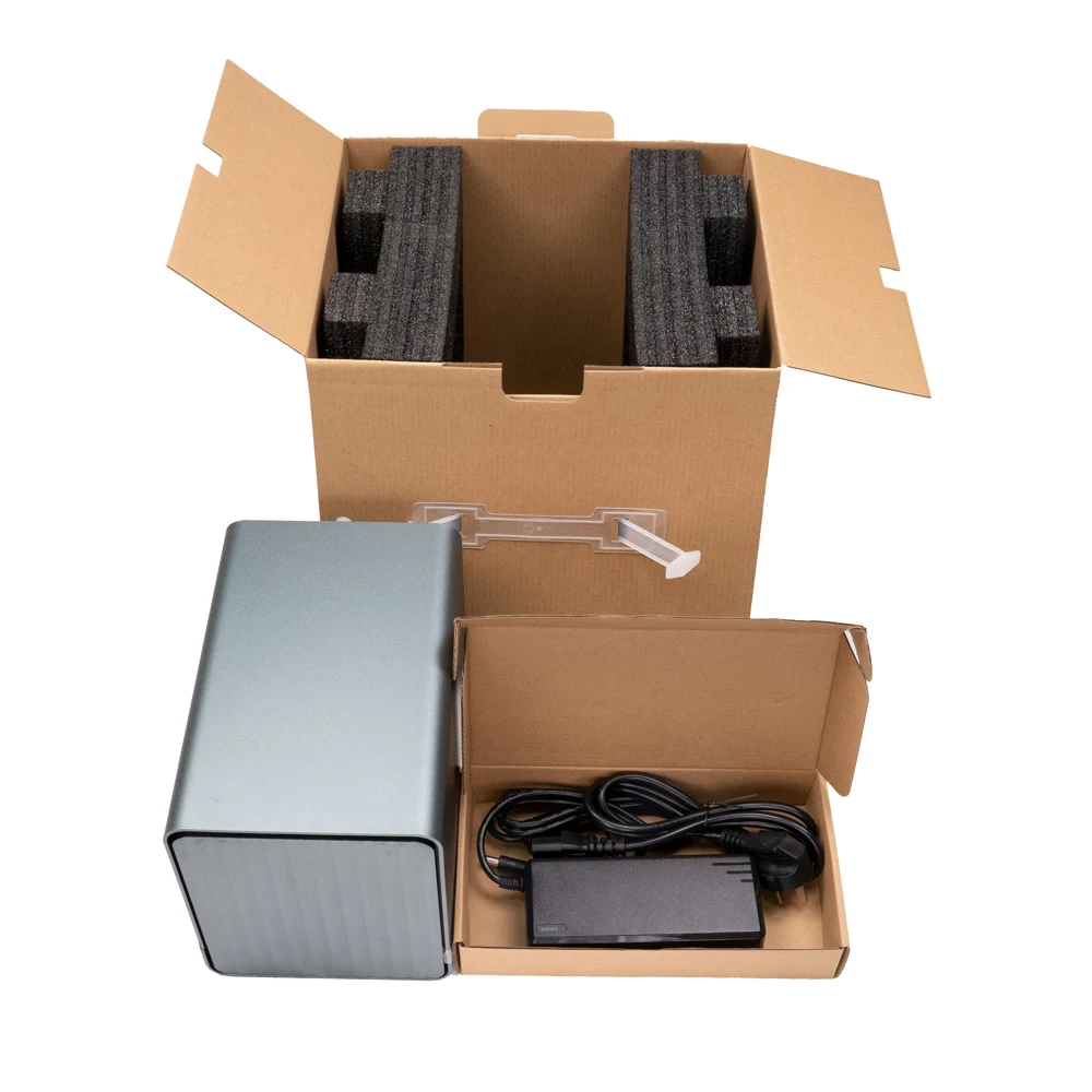 QOTOM NAS OEM Mini PC Q30900DS-S14 Serie Celeron 5205U Core i5-10210U i7-10710U 4 X 3,5 Gigabit LAN Firewall Server 2 X M.2 SSD