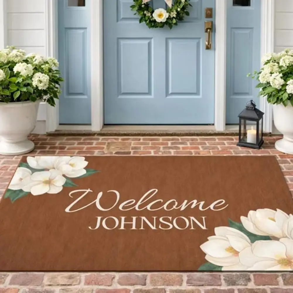 

High End Floral Mat Custom Carpet Premium Welcome Print Anti Wear Guest Room Luxe Flower Decor Home Decor Housewarming Gift