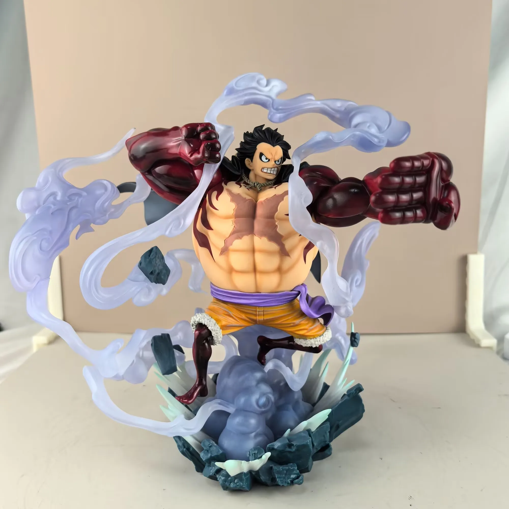 

2025 New One Piece ZERO Ghost Island Luffy Four Speed Monster Battle Super Battle One Piece Model Ornament Box Set Handmade