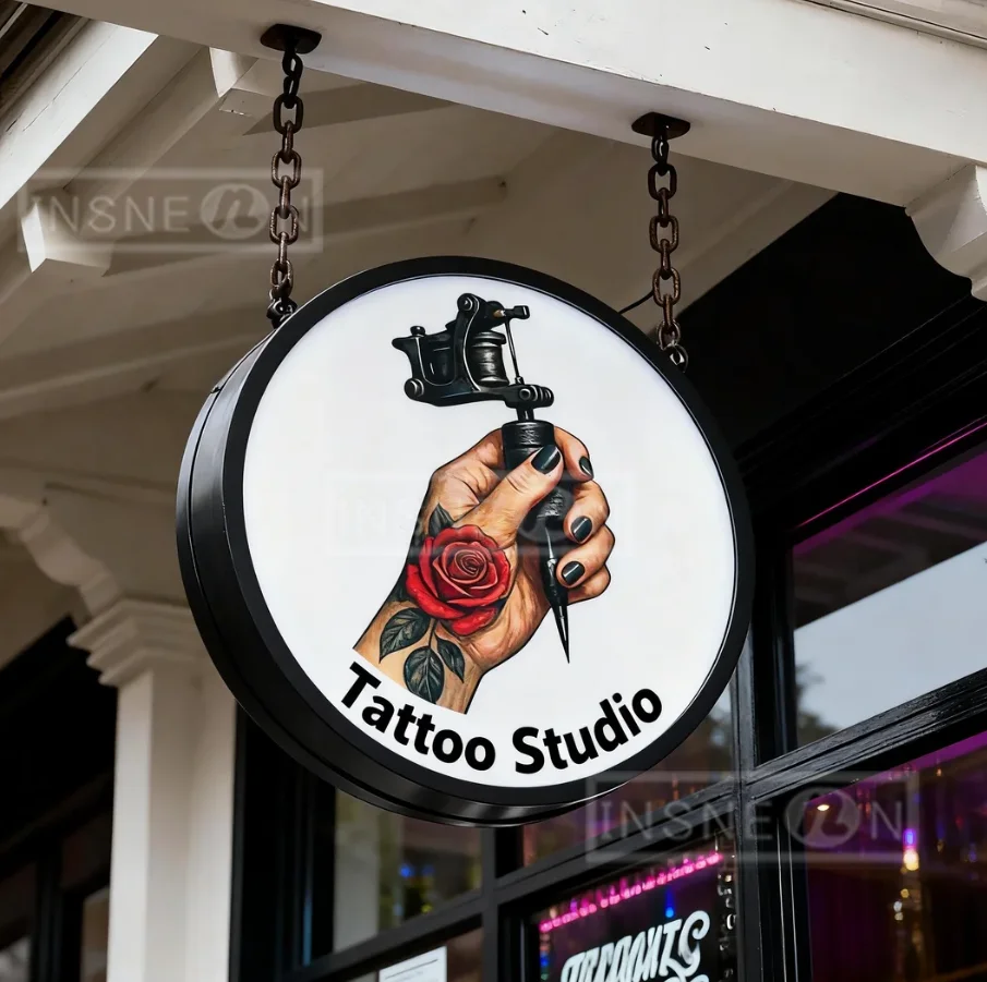 

Tattoo Studio Custom LED Acrylic Lightbox Advertising Business Shop Sign Outdoor Illuminated Decoration Aluminum Frame Light Box