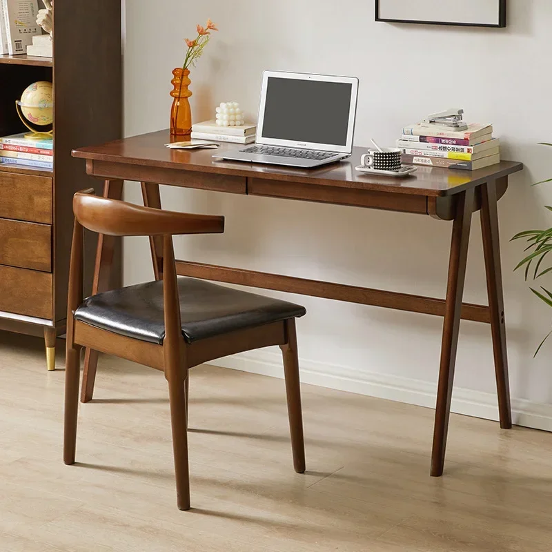 Mesa de madera maciza para estudiantes, escritorio nórdico Simple para leer, mesa de comedor familiar pequeña, ordenador portátil para el hogar