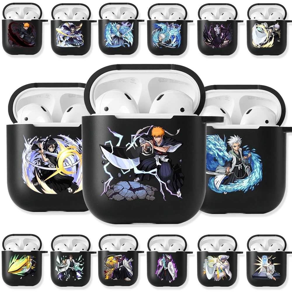 Japanese Bleach Anime Black Soft Silicone Case for Airpods Pro 3 2 1 Ichigo Rukia Renji Bluetooth Earphone Airpod Cases Cover