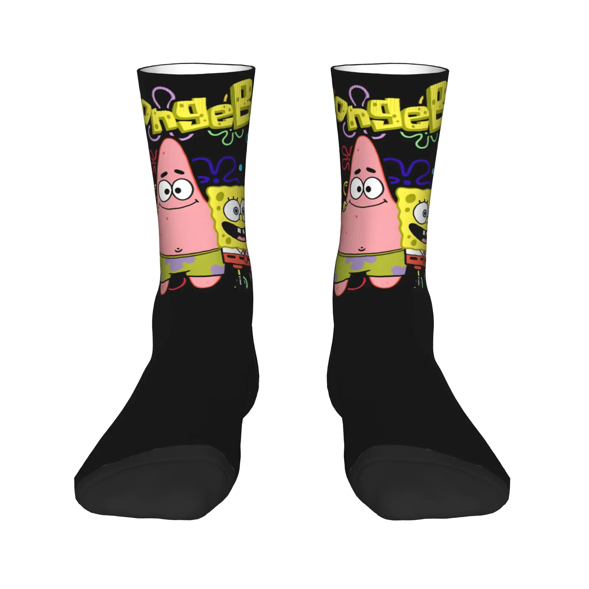Women Men Socks Spongebobs  Stockings Autumn Funny Comfortable Socks Design Running Sports Non Slip Socks