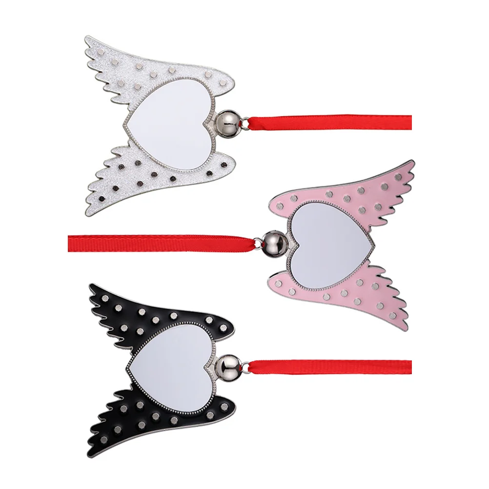 

3Pcs Angel Pendant Christmas Decoration Heart Shaped Hanging nament Sublimation DIY Home Wall Pendant Xmas Tree