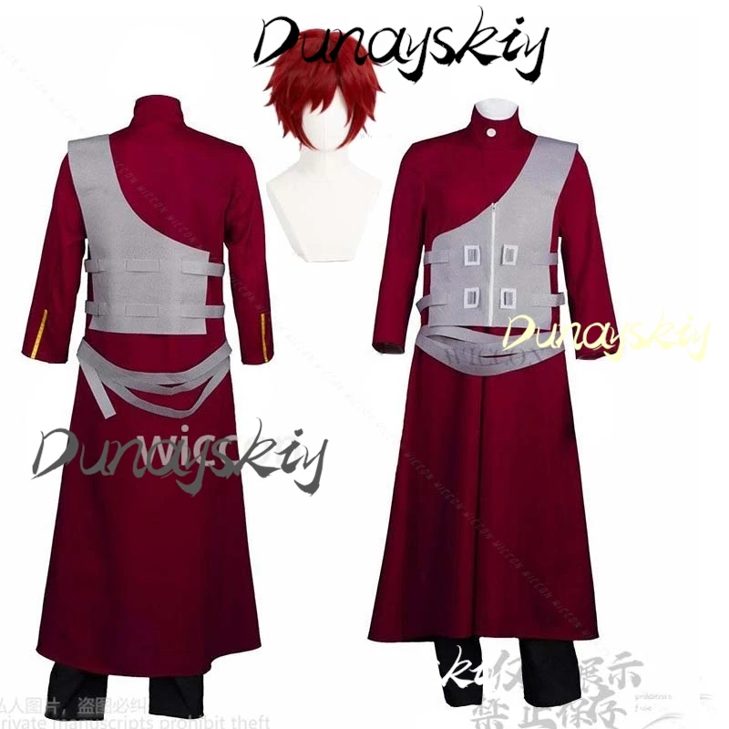 Ninja Hokage Kazekage Clothing Wigs Costume For Adult Coat Vest Pants Anime Cosplay Sabaku No Gaara Carnival Party Customized