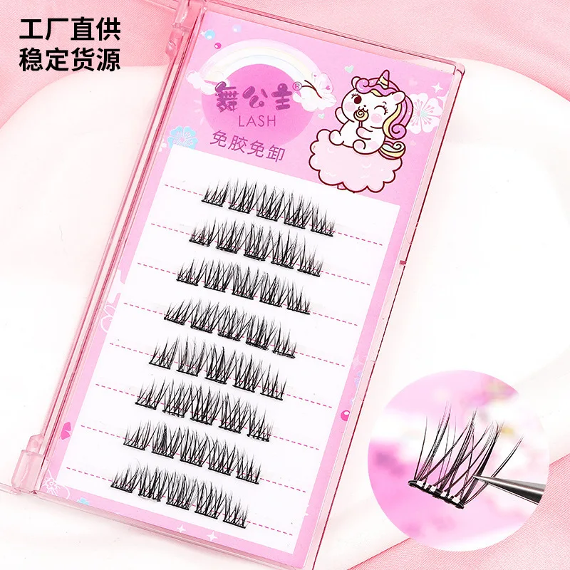 Dancing Glue-free Self-adhesive False Eyelashes Factory Segmented Sunflower Dense Self-grafted Eyelashes Internet Celebrities