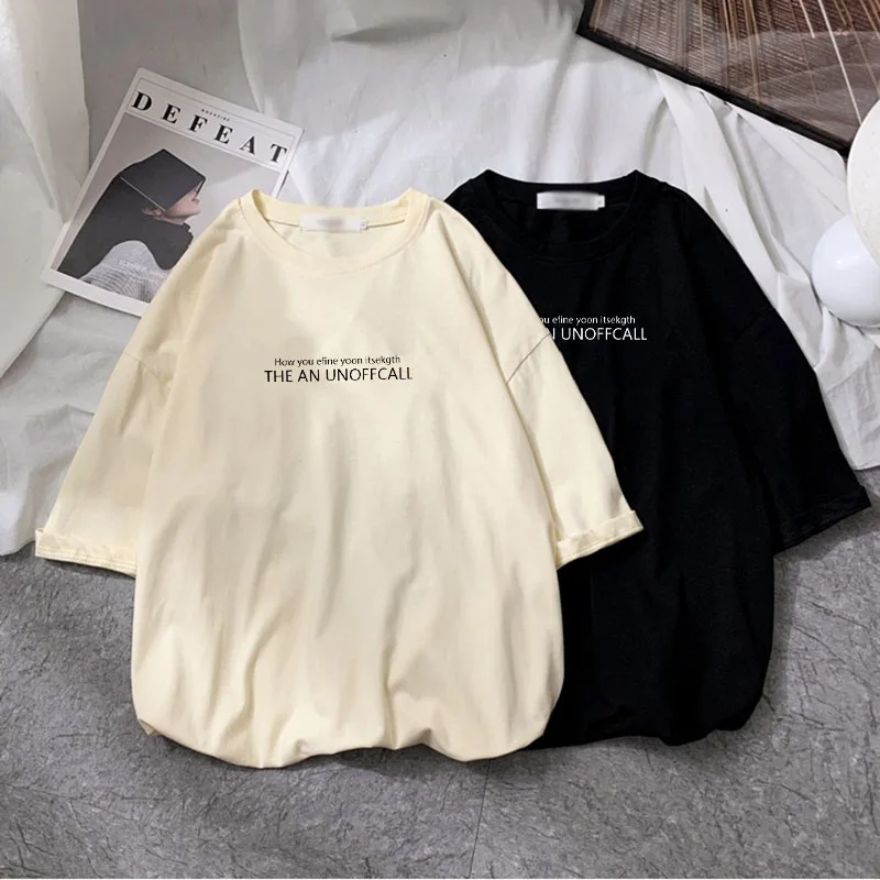 Man\'s T-shirt Fashion Letter Print T Shirt Man  2022 New Summer O-Neck Oversized T Shirt Loose Short Sleeve Streetwear Tops