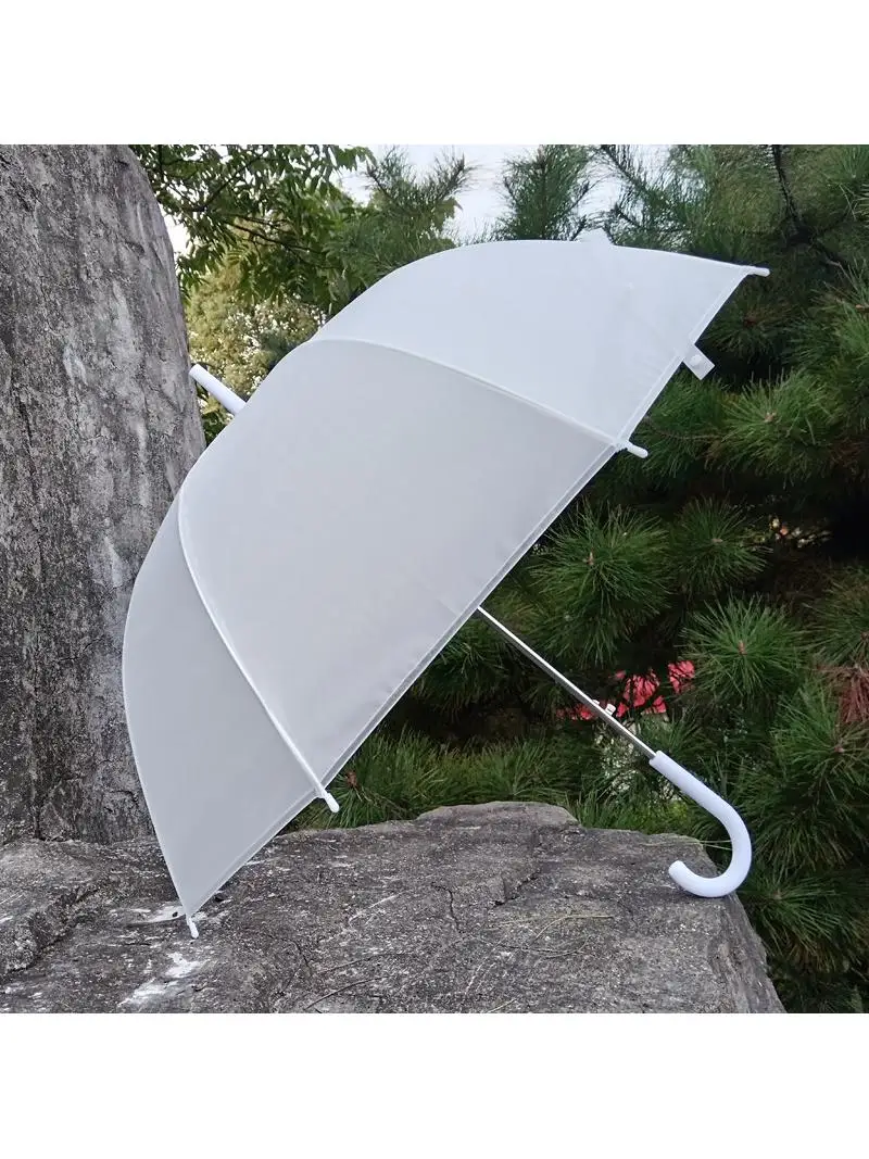 

Зонт от дождя с прозрачными волокнистыми элементами и длинной ручкой, экологичный, с арочным дизайном, белый матовый, Apollo, для домашнего ежедневного использования