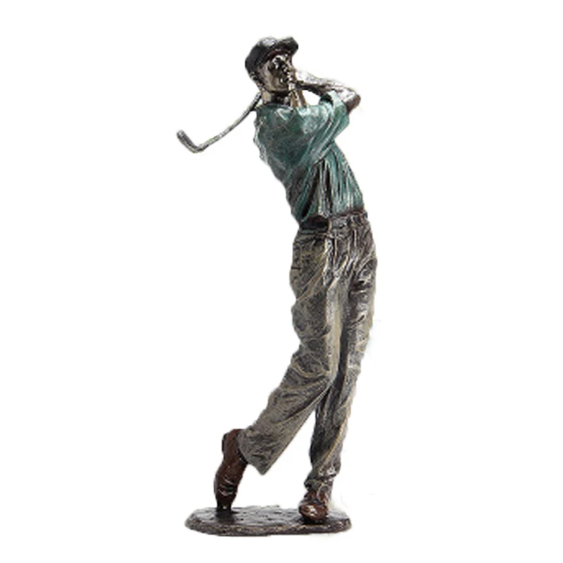 Golfer Figurine Statue Decor Vintage Golfer Sculpture Swinging A Golf Club Housewrming Gift Choice For Your Family Or Friends