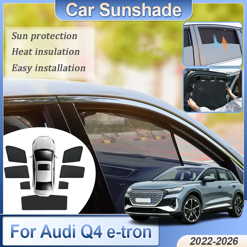

Mesh Sunshades For Audi Q4 e-tron Accessories F4 2022 2023 2024 2025 2026 Magnetic Anti-Mosquito Sunshade UV Protector Curtains