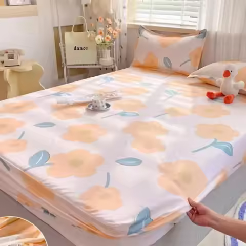 New 150X200cm Bed Sheet Product 100%Cotton Printing Bed Mattress With Four Corners Elastic Band... product image