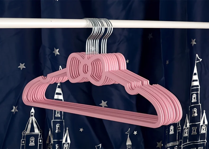 10/20 Cute Bow Hangers Space saving Plastic Clothing Storage Shelves Suitable for Clothes Closets Jackets and Shirts