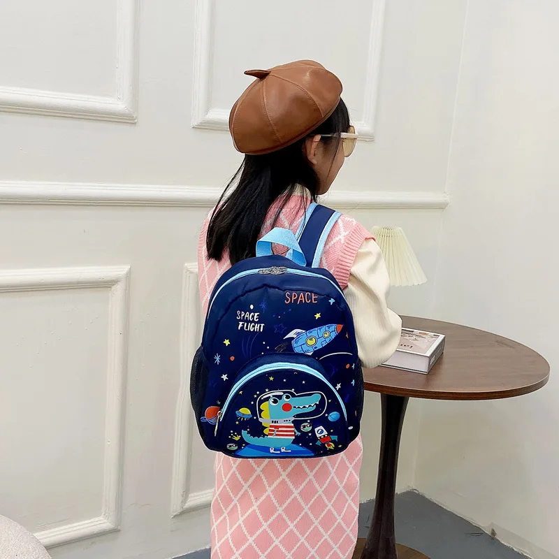 New Fashion Children's Cartoon Lovely Unicorn Rocket Kindergarten Nylon Lightweight Backpacks for Girls and Boys Large Capacity