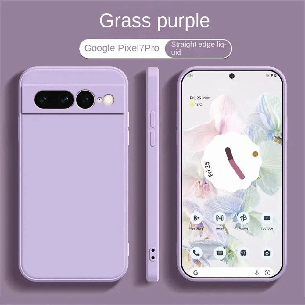 Flüssiges Silikon, weich, einfarbig, für Google Pixel 9 9A, stoßfeste Hüllen für Google Pixel 6 7 6A 7A Hülle, Pixel 8 Pro 7A 7 Abdeckung