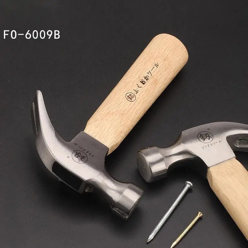 Mini Claw Hammer Household Manual Commonly Used in Woodworking Knock Out Nails Wooden Handle Small Hammer High Carbon Steel