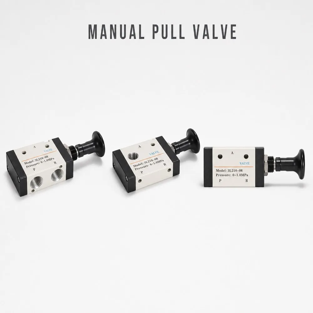 3L Series 3L210-08 3/2 Way Push-Pull Pneumatic Hand Lever Valve Manual Air Control