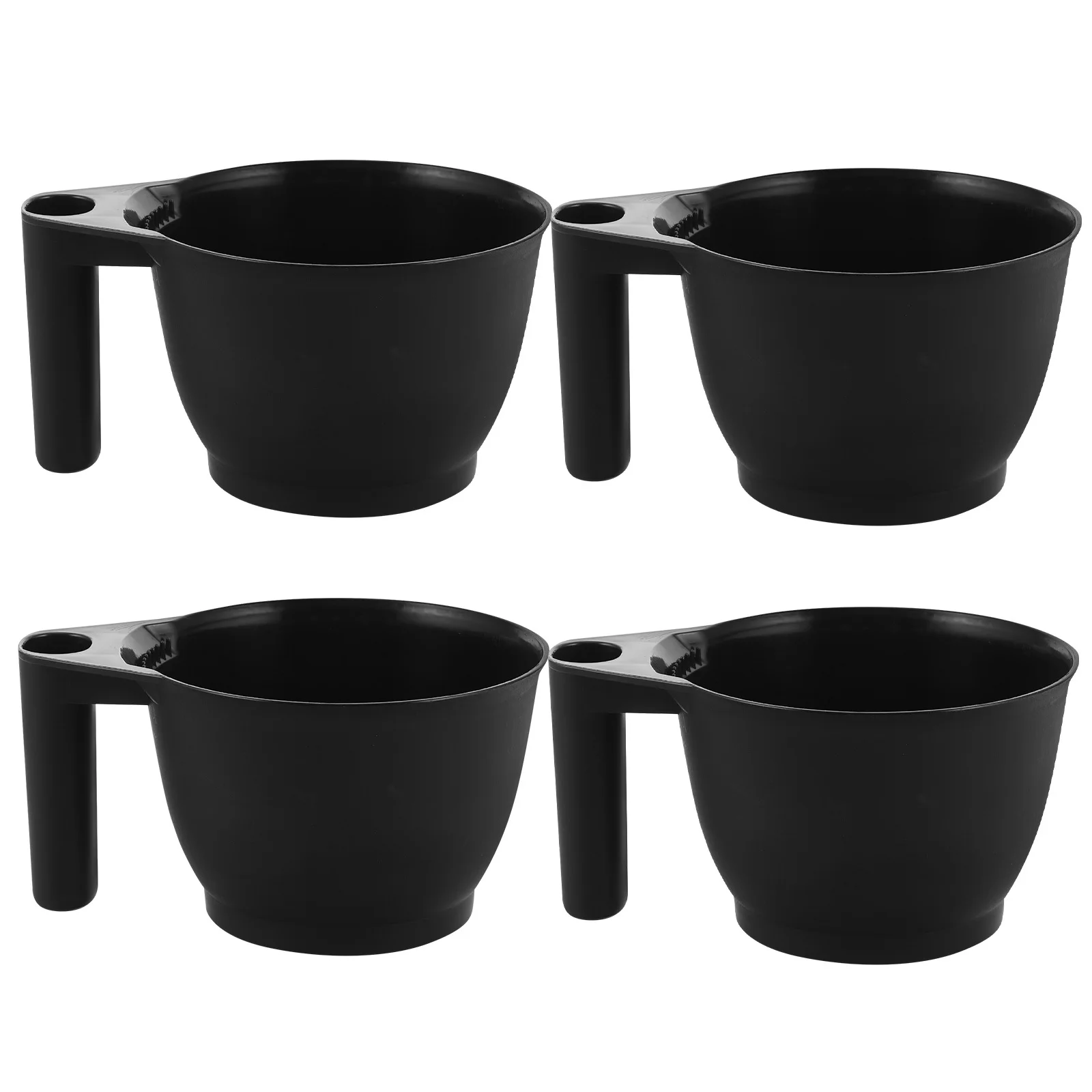 

4Pcs Hair Coloring Mixing Bowl Black Professional Dye Containers with Smooth Surface for Fast Cleaning and Safe Handling