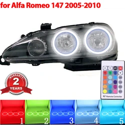 Multicolor RGB Remote Control Rings Light LED Angel Eyes Kit For Alfa Romeo 147 2005-2010 Car-styling Headlight accessories