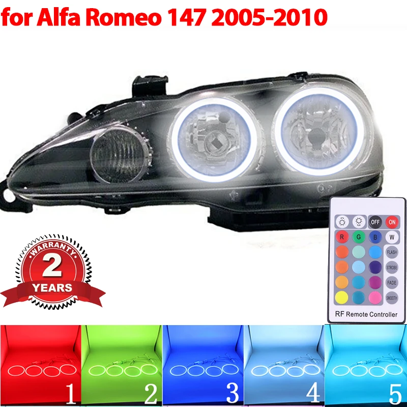 Multicolor RGB Remote Control  Rings Light LED Angel Eyes Kit For Alfa Romeo 147 2005-2010 Car-styling Headlight accessories