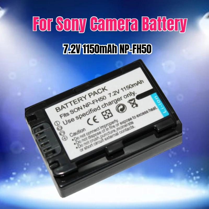7.2V 1150mAh NP-FH50 Camera Battery for Sony HDR-TG1E TG5 TG3 TG7 DSC-HX1 A330 A290 Compatible Models NP-FH50 NP-FH70 NP-FH100