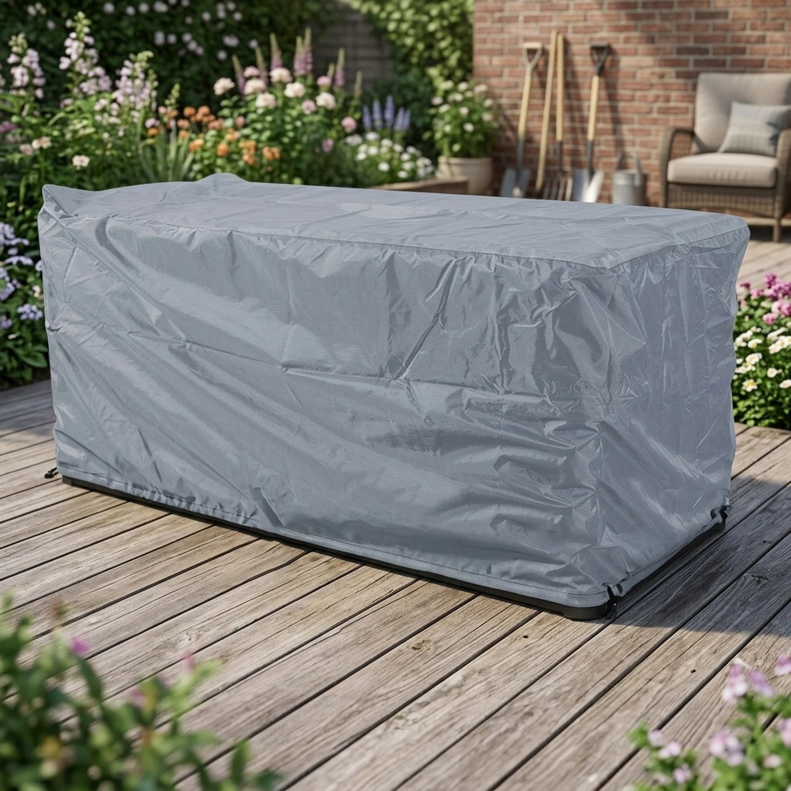 123x62x55cm 210D Oxford Cloth Robust Oxford Cloth Cover Furniture Protective Cover Easy for access Design Weather Resistance