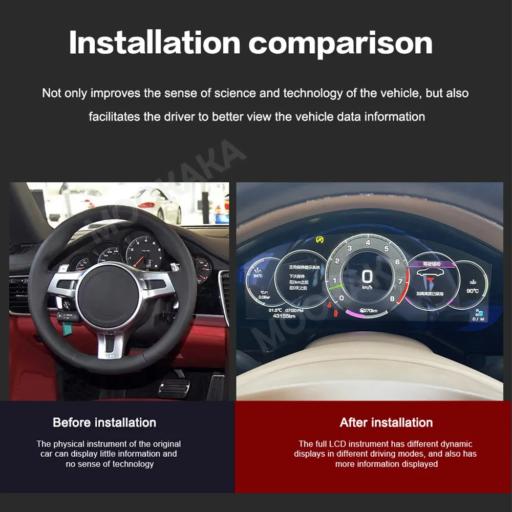 Car Dashboard Digital Cluster For Porsche Panamera 2010-2016 Instrument Panel Meter Screen Auto LCD Speedometer Display Headunit
