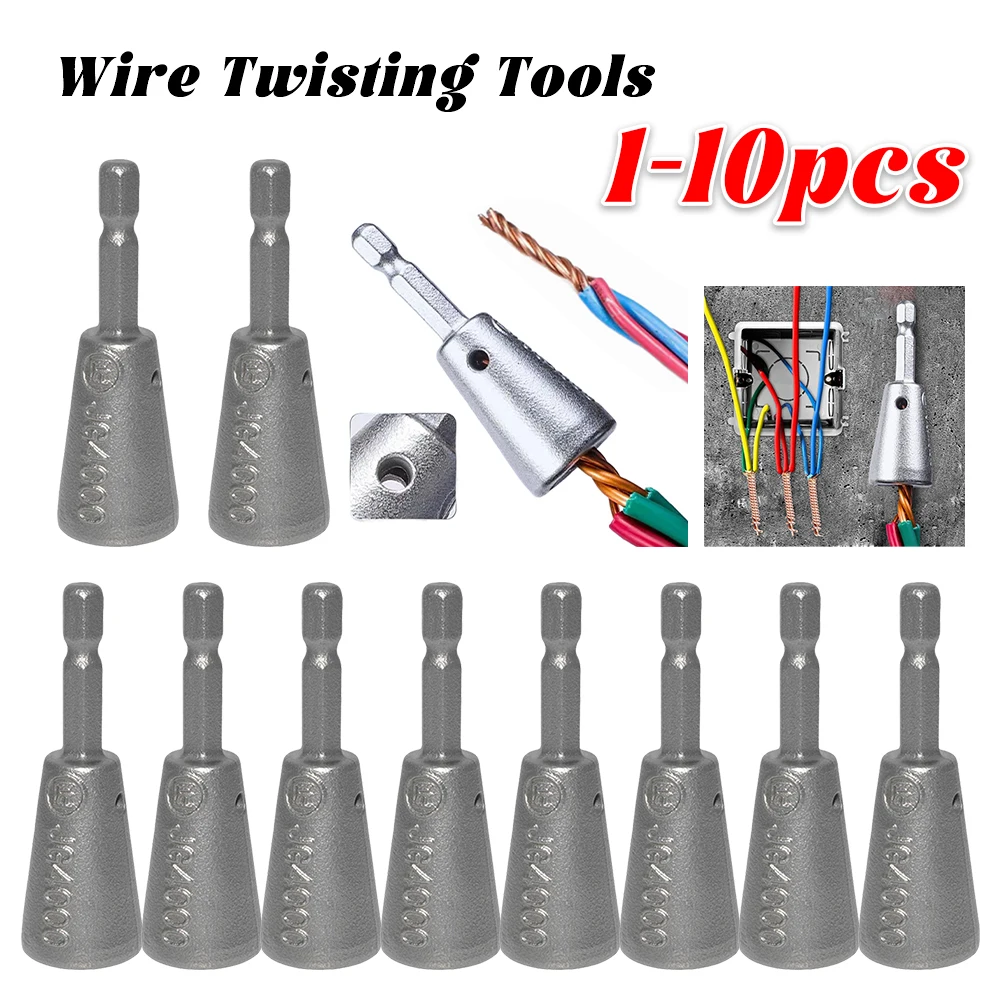 

10-1PCS Wire Twisting Tools Hexagonal Handle Twisted Twist Cable Device Spin Twist Wire Connector Socket for Power Drill Drivers