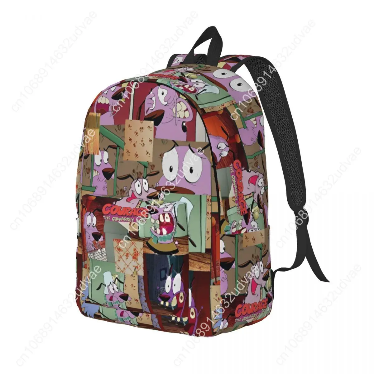 Cowardly Dog C-Courage Cartoon Funny Backpack Durable High School Hiking Travel Cute Comedy Daypack Men Women Laptop Canvas Bags