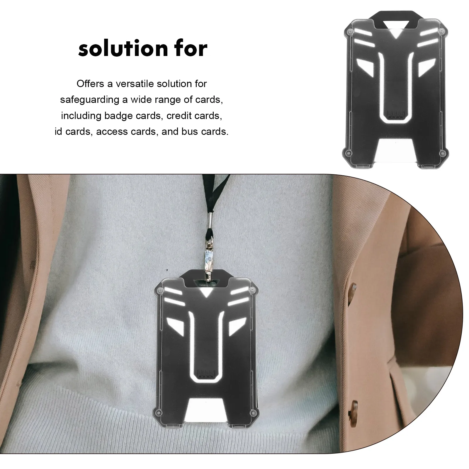 

2pcs Card Sleeve Protector Reusable Id Badge Holder Waterproof Clear Vertical Cover For Work School Nurse Office