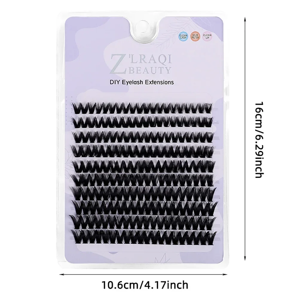 Cluster Lashes 200pcs DIY Eyelash Extension D Curl Long Individual Lashes Mixed Tray Faux Mink Lash Clusters Extensions