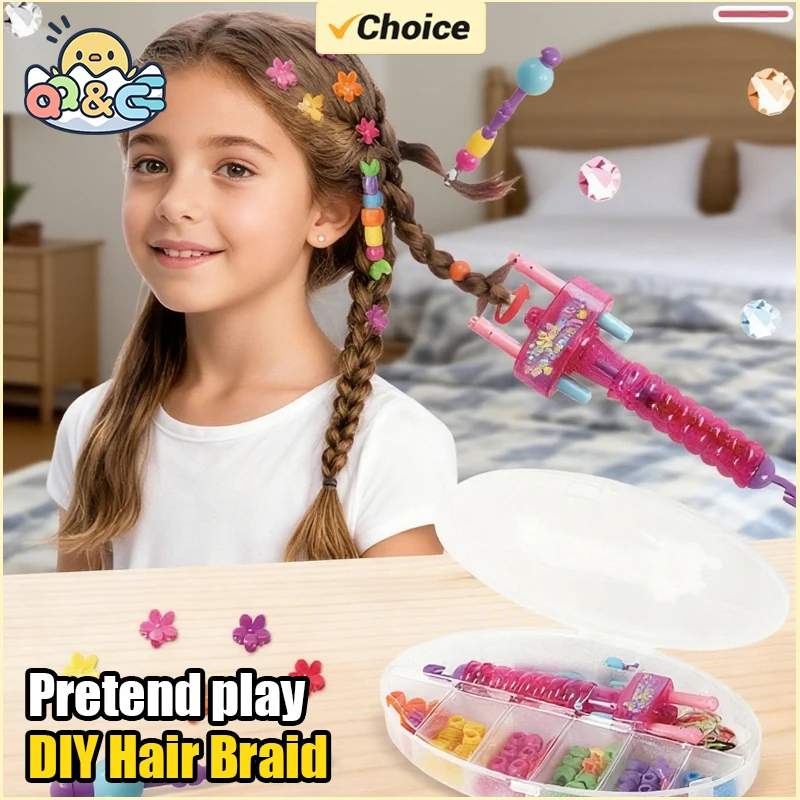 DIY مجموعات جديلة الشعر أداة الفتيات آلة تويست الشعر الخرز الديكور الجمال اللعب لعب طفل أغطية الرأس إكسسوارات الشعر التصميم هدية #1