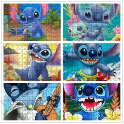 Disney-rompecabezas de Lilo & Stitch para adultos, juguete educativo, regalo de Navidad para niños, 300/500/1000 piezas