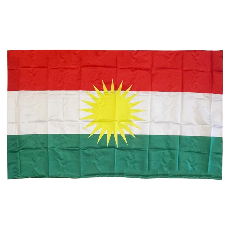 90x150cm Custom Kurd Kurdish National Flag  Hanging polyester Red White Green Kurdistan flags For Decoration Banner