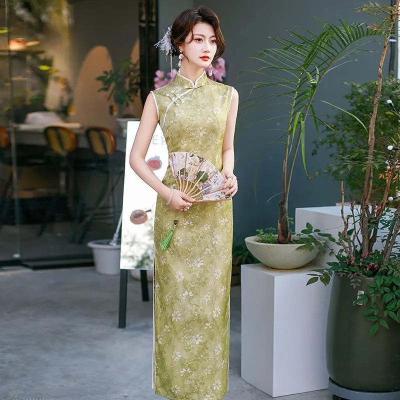 Sleeveless New Chinese Suzhou Long Style Improved Cheongsam 2026 New Young Style Women's Summer Qipao