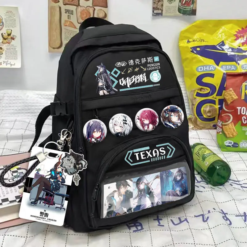 Arknights Merchandise Amiya Angelic Duo Student Backpack Anime Harajuku Large Capacity Bag Anime