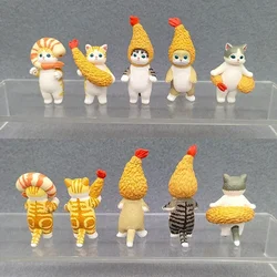 5cm Cats Action Figures Fried Shrimp Shark Maritozzo Cats Q Version Cartoon Slide Cats Anime Figure Display Gifts Toys