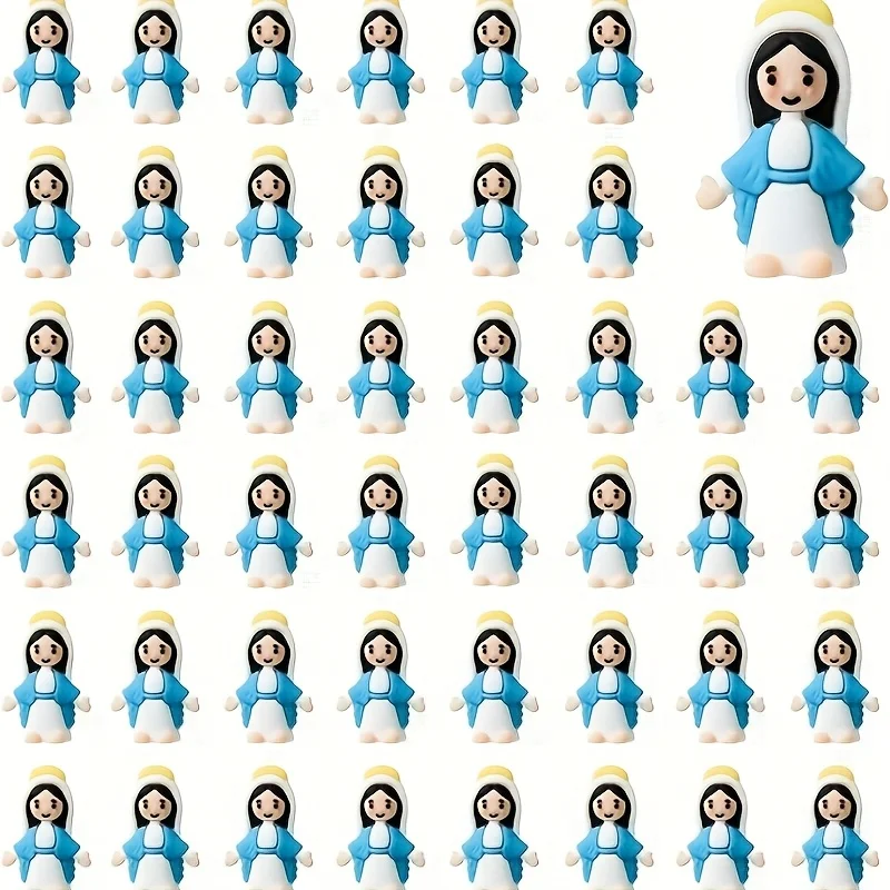 20pcs Multicolor Mini Virgin Mary Statues Classic Religious Ornaments Hide and Seek Decor Baptism Favors and Easter Egg Fillers