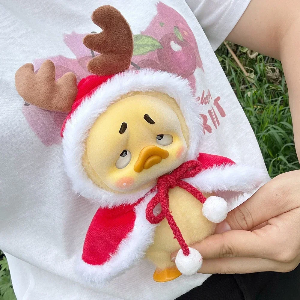 Para ropa de muñeca labubu, capa de asta para pato molesto, traje de muñeca de pato, ropa con muñeca de pato para decoración navideña